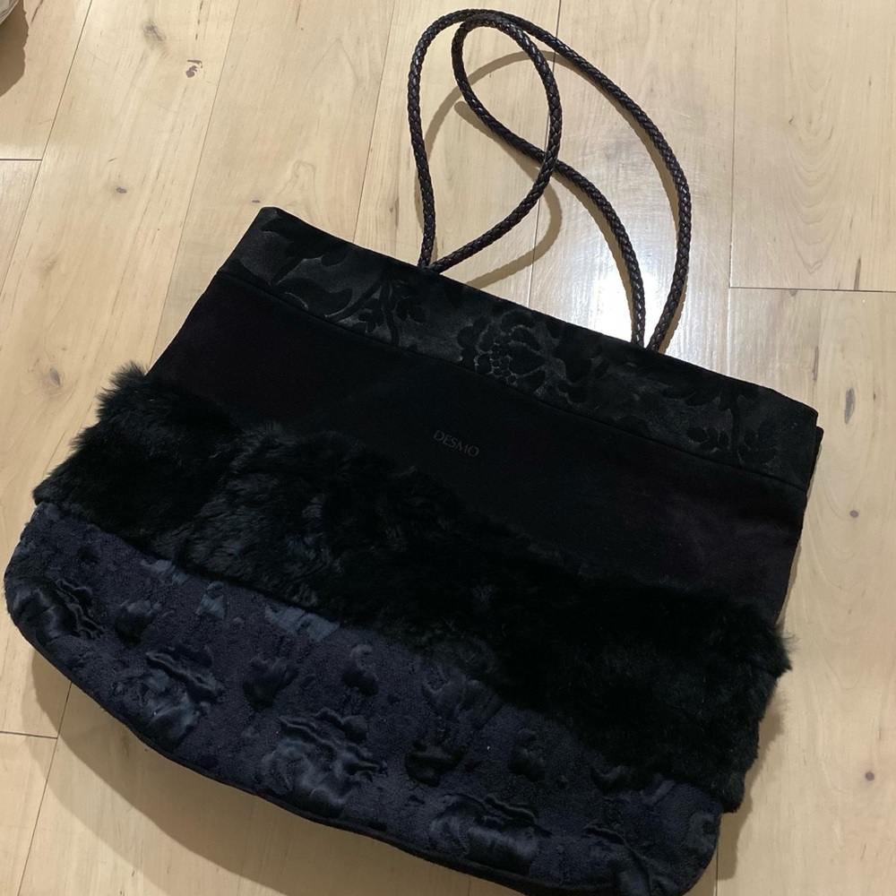 NWOT Vintage Desmo Black Textured Tote